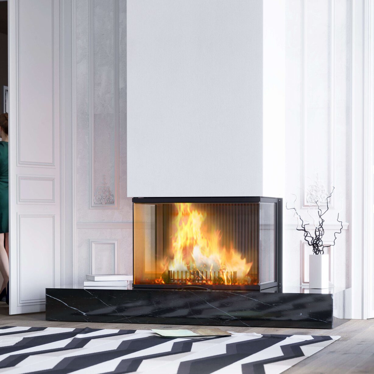 Kamineinsatz Vuur Drie 80 Ambiente und Raumansicht