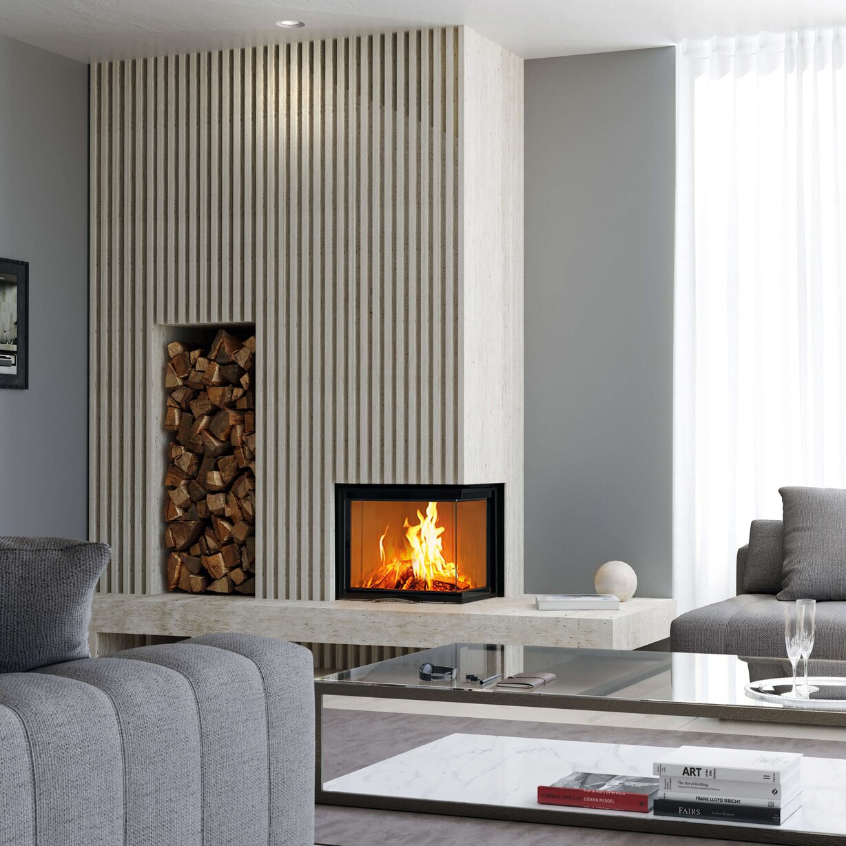 Kamineinsatz 63x40x51 S 2.0 Ambiente und Raumansicht