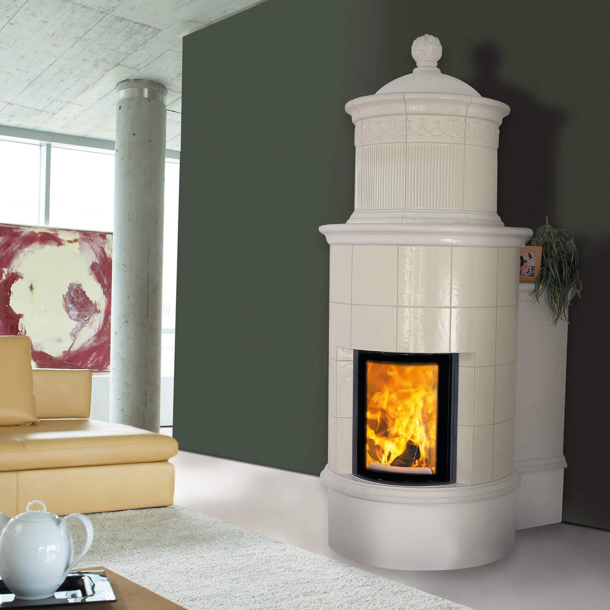 Kamineinsatz 45x51 K rund Ambiente Foto