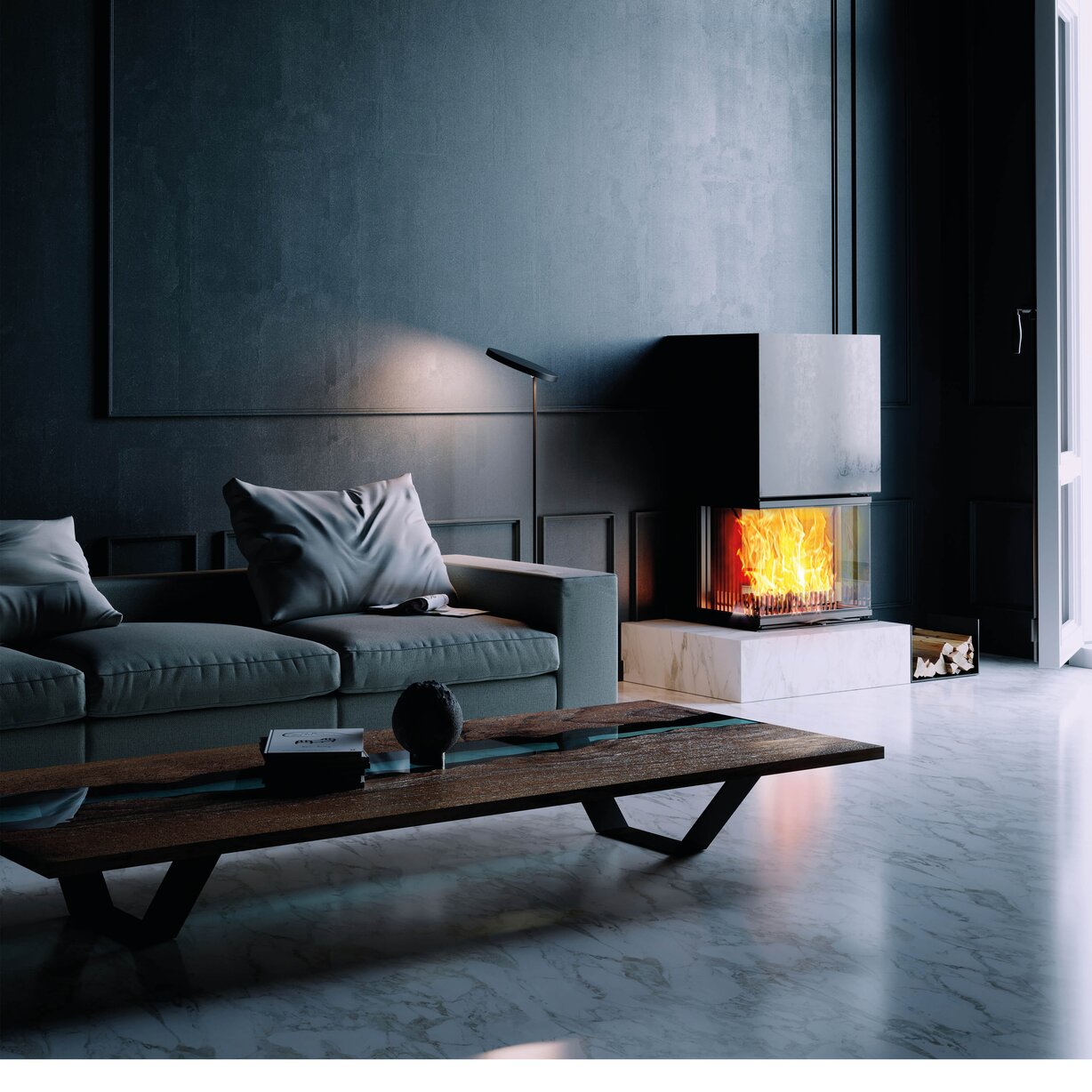 Kamineinsatz Vuur Drie 60 Ambiente Foto