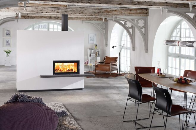 Designkamin Miu mit Kamineinsatz 75x39 K II Ambiente Foto