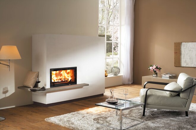 Designkamin Miu Xtra mit Kamineinsatz 75x39 K 2.0 Ambiente Foto